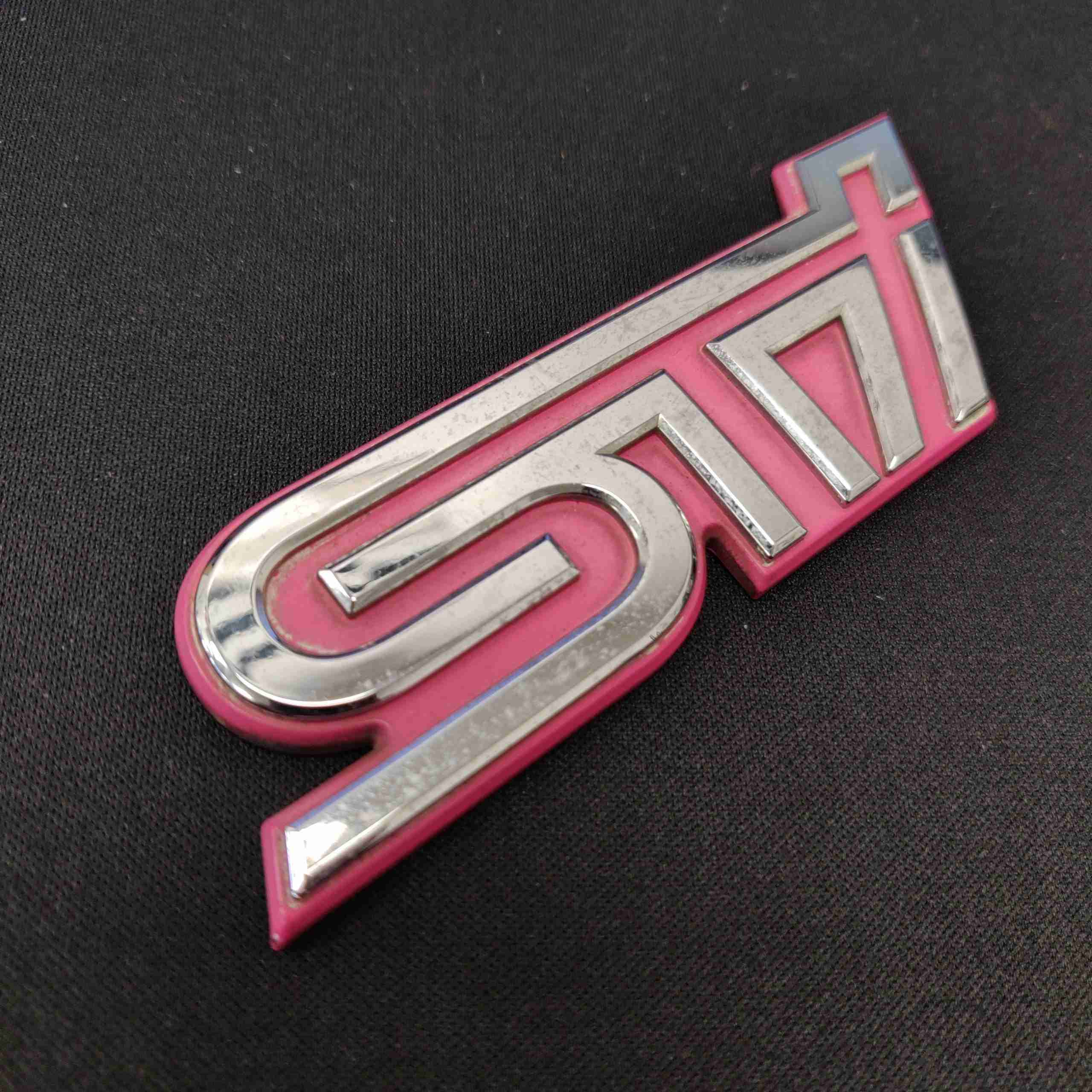 Subaru Impreza GDB – OEM STi Pink & Chrome Boot / Trunk Badge